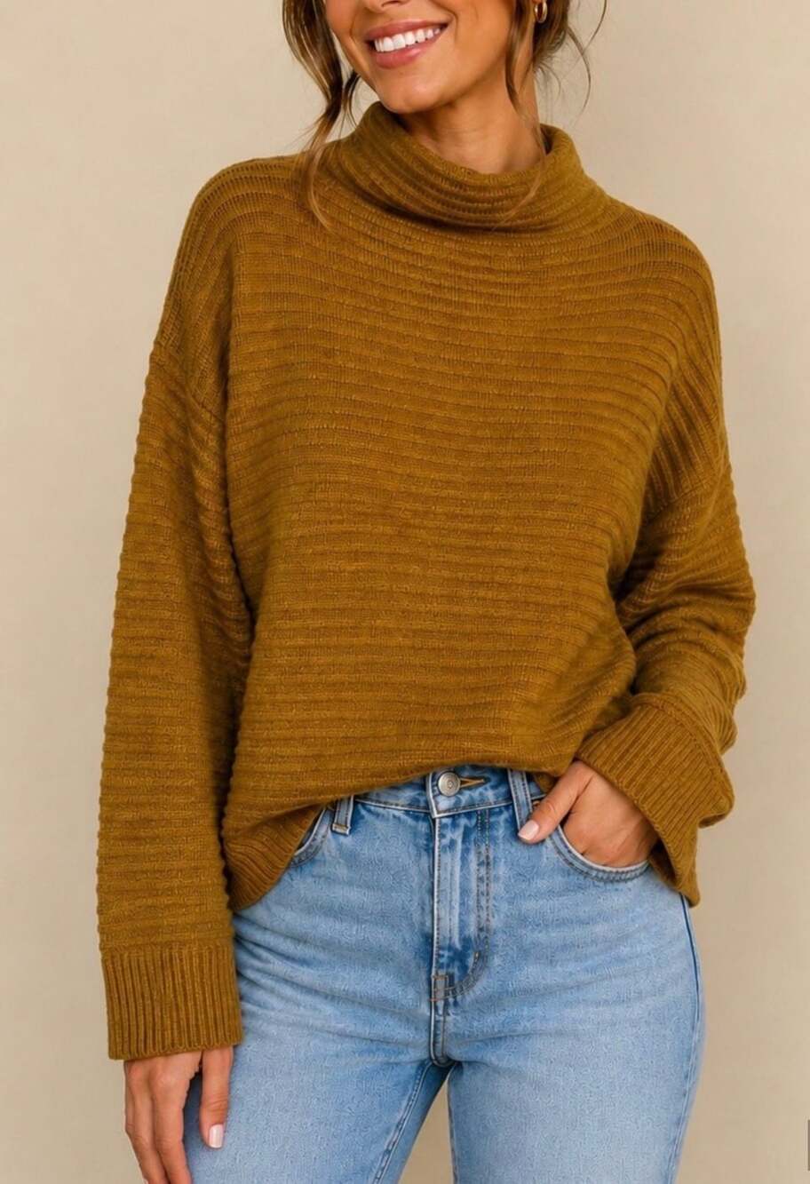 Madewell Ribbed Mock Neck Long Sleeve Sweater Size S